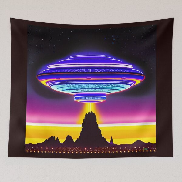 Item preview, Area 51 – Trippy Neon Retro UFO 53 | Grusch designed and sold by Benito Del Ray.