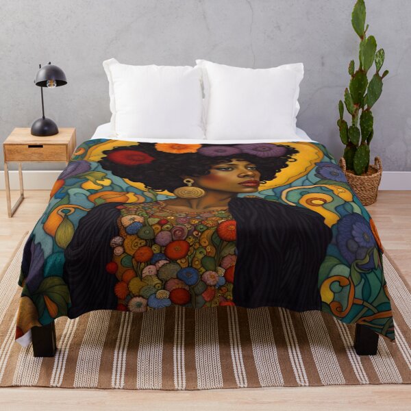 Item preview, Gorgeous Black Woman with flowers designed and sold by Glimmersmith.