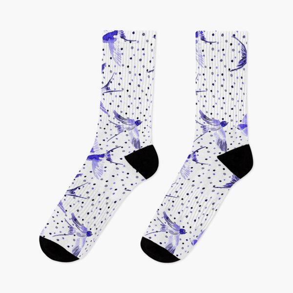 Item preview, Swallows & Dots - Blue Violet designed and sold by Motifany.