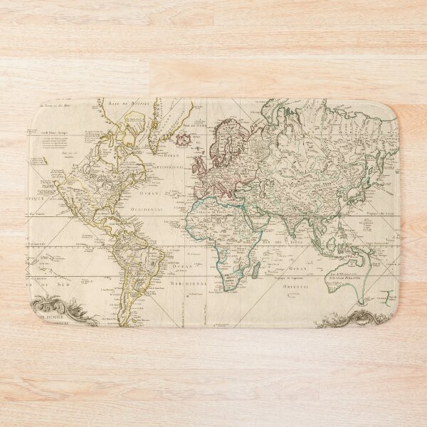 Item preview, Vintage Map of the World (1755) designed and sold by BravuraMedia.