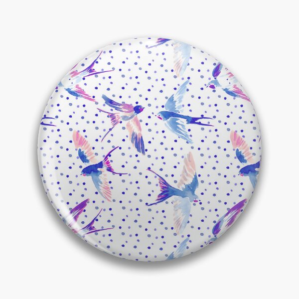 Item preview, Swallows & Dots - Light Blue & Pink designed and sold by Motifany.
