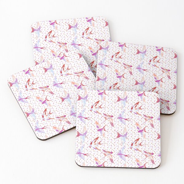 Item preview, Swallows & Dots - Light Red & Orange designed and sold by Motifany.
