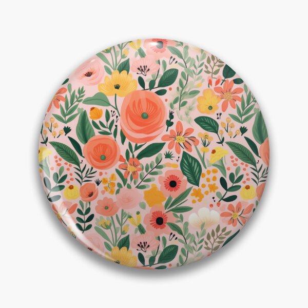 Item preview, Floral Happy Meadow with Pink Orange Yellow Flowers designed and sold by bigmoments.