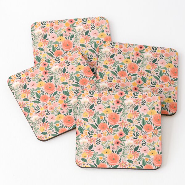 Item preview, Floral Happy Meadow with Pink Orange Yellow Flowers designed and sold by bigmoments.