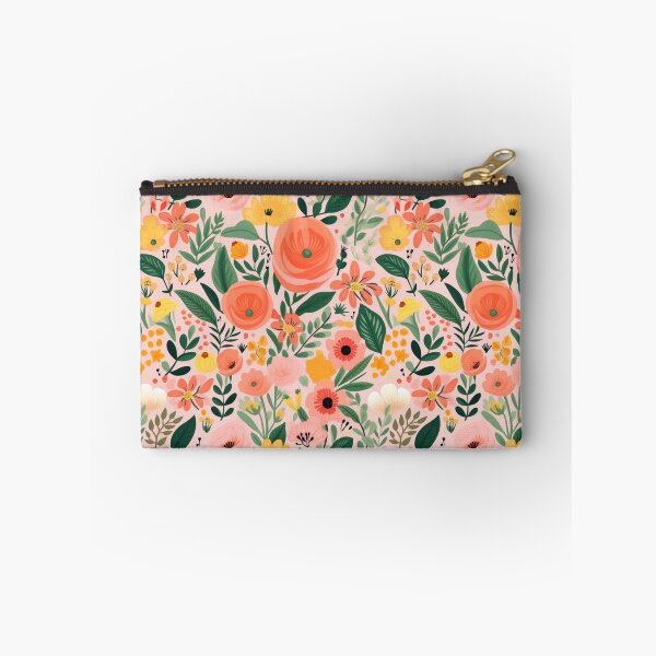 Item preview, Floral Happy Meadow with Pink Orange Yellow Flowers designed and sold by bigmoments.