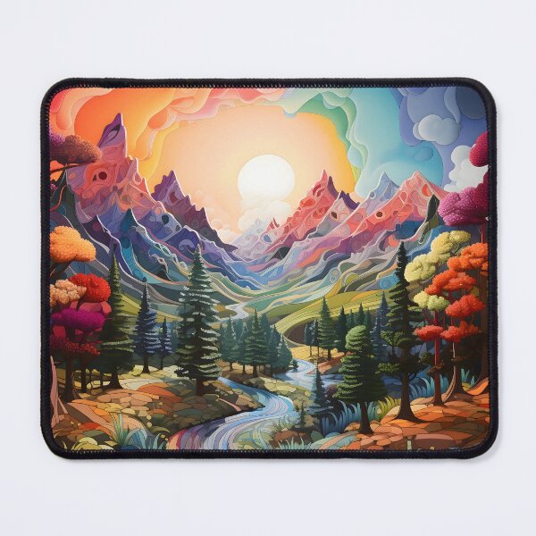 Item preview, Rainbow Landscape Painting designed and sold by ConfettiSkyArt.