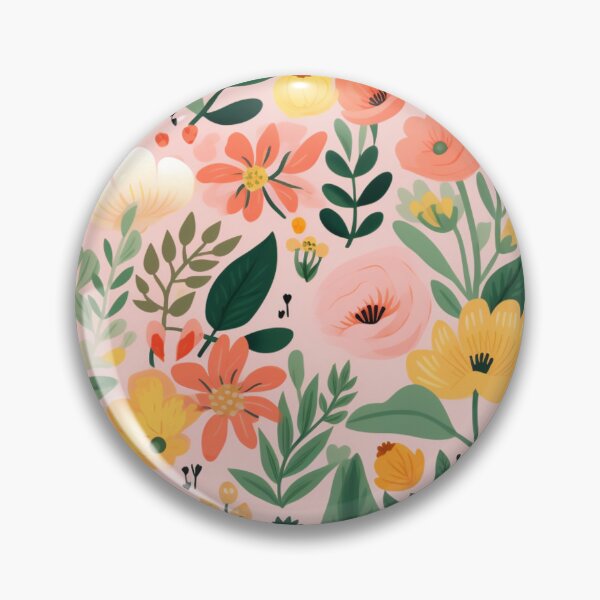 Item preview, Floral Happy Meadow with Pink Orange Yellow Flowers designed and sold by bigmoments.