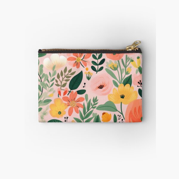 Item preview, Floral Happy Meadow with Pink Orange Yellow Flowers designed and sold by bigmoments.