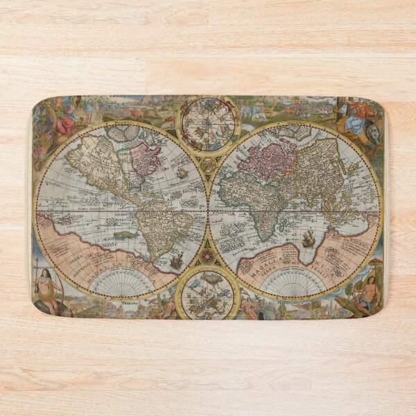 Item preview, Vintage Map of the World (1594) designed and sold by BravuraMedia.