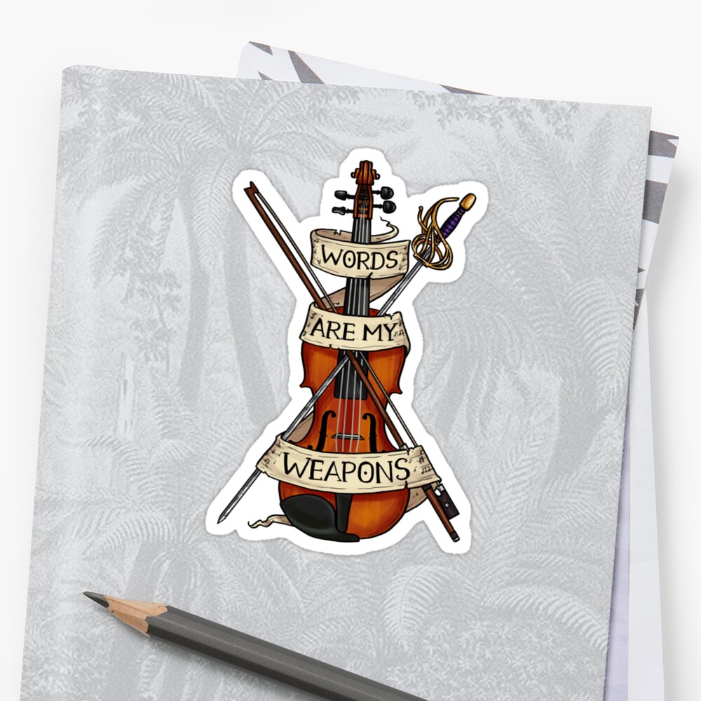 d-d-bard-words-are-my-weapons-sticker-by-sheppard56-redbubble