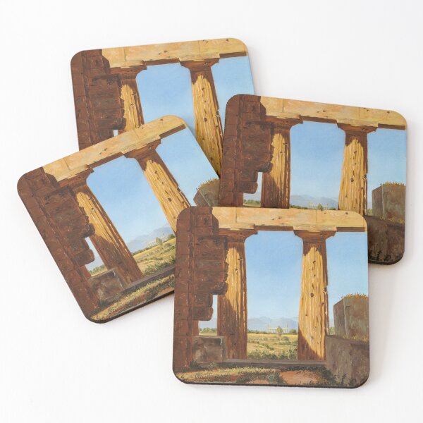 Item preview, Columns of the Temple of Neptune at Paestum - Vintage Danish Painting designed and sold by HistorySimple.