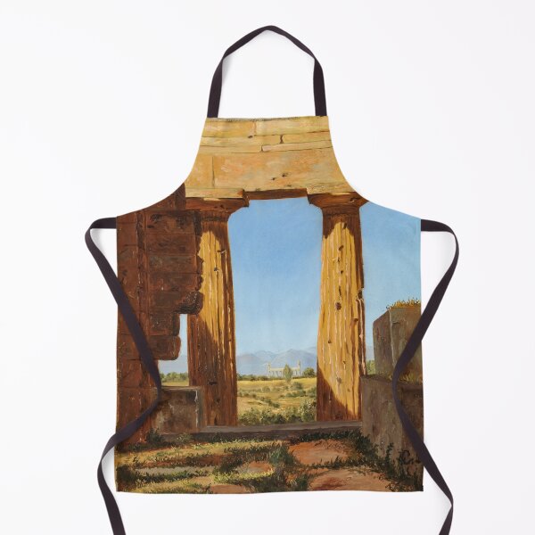 Item preview, Columns of the Temple of Neptune at Paestum - Vintage Danish Painting designed and sold by HistorySimple.