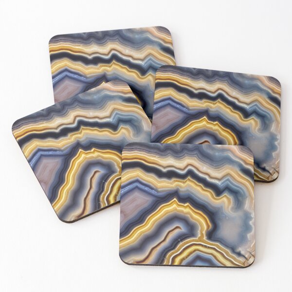 Item preview, Banded agate fluorescent yellow and black designed and sold by melridger.