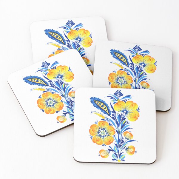Item preview, Yellow flowers Ukrainian art Petrykivka Ukrainian yellow-blue flowers designed and sold by Sunflower-7.
