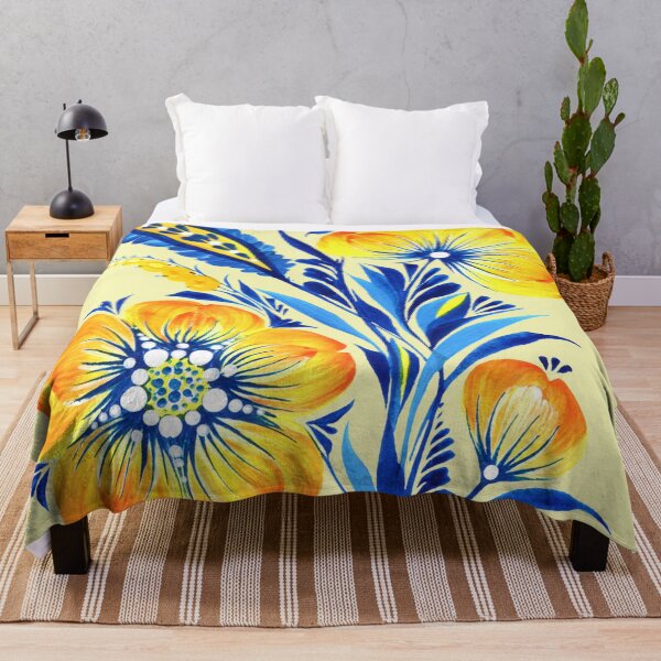 Item preview, Yellow flowers Ukrainian art Petrykivka Ukrainian yellow-blue flowers designed and sold by Sunflower-7.