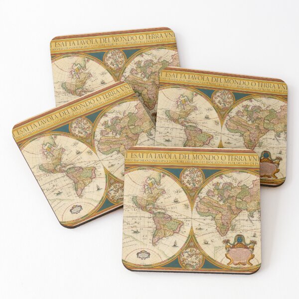 Item preview, Vintage Map of the World (1680) designed and sold by BravuraMedia.