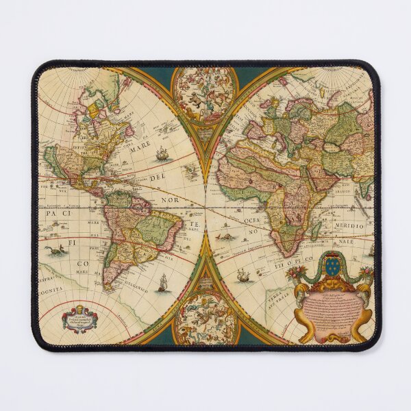 Item preview, Vintage Map of the World (1680) designed and sold by BravuraMedia.