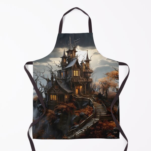 Item preview, Creepy Halloween Haunted House Art designed and sold by ConfettiSkyArt.