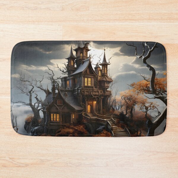 Item preview, Creepy Halloween Haunted House Art designed and sold by ConfettiSkyArt.