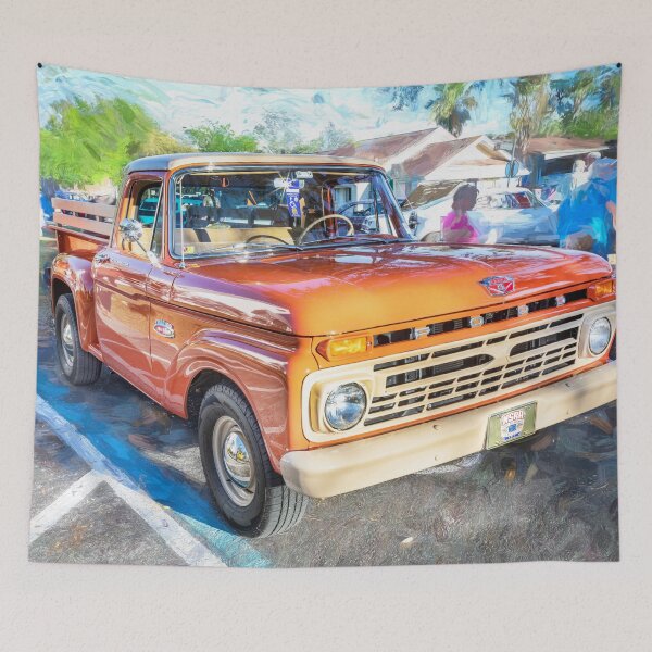 Item preview, 1965 Orange Ford F100 Step-side Custom Cab X106 designed and sold by RichFrancoCars.