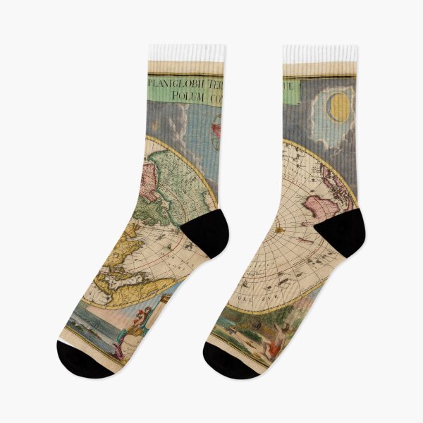 Item preview, Vintage Map of the World (1695) designed and sold by BravuraMedia.