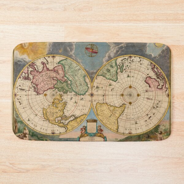 Item preview, Vintage Map of the World (1695) designed and sold by BravuraMedia.