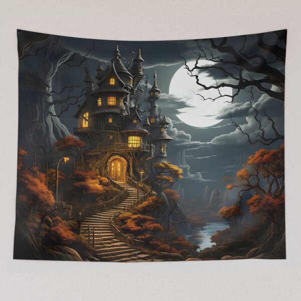 Item preview, Halloween Haunted House designed and sold by ConfettiSkyArt.