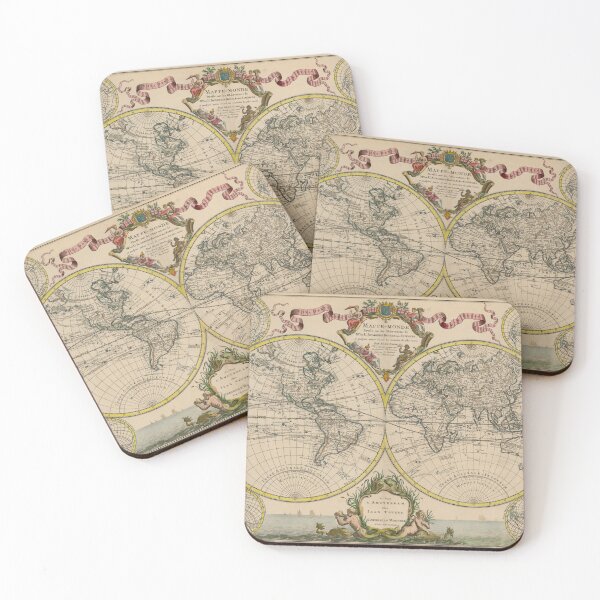 Item preview, Vintage Map of the World (1745) designed and sold by BravuraMedia.
