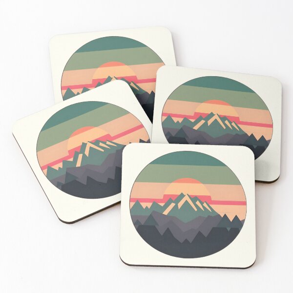 Item preview, Mountainscape Retro Mountains Sunset for Hiking Lover designed and sold by AITeeGenius.
