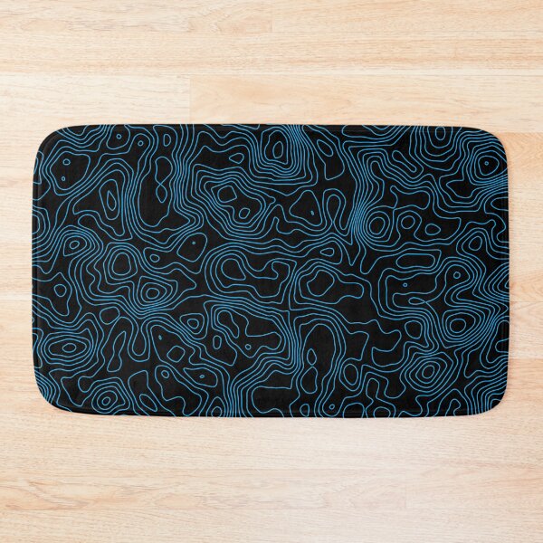Item preview, Turquoise Trails - Black & Teal Topo designed and sold by DoubleJDoodles.