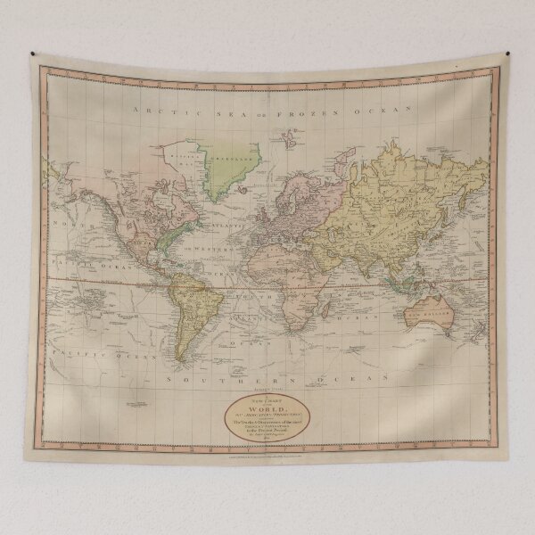 Item preview, Vintage Map of the World (1801) designed and sold by BravuraMedia.
