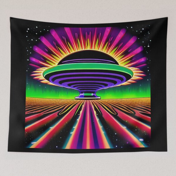 Item preview, Area 51 – Trippy Neon Retro UFO 73 | Grusch designed and sold by Benito Del Ray.