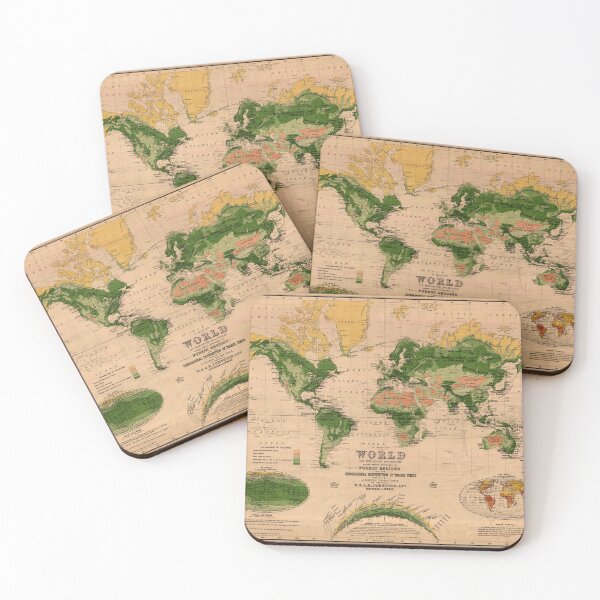 Item preview, Vintage World Forests Map (1916) designed and sold by BravuraMedia.