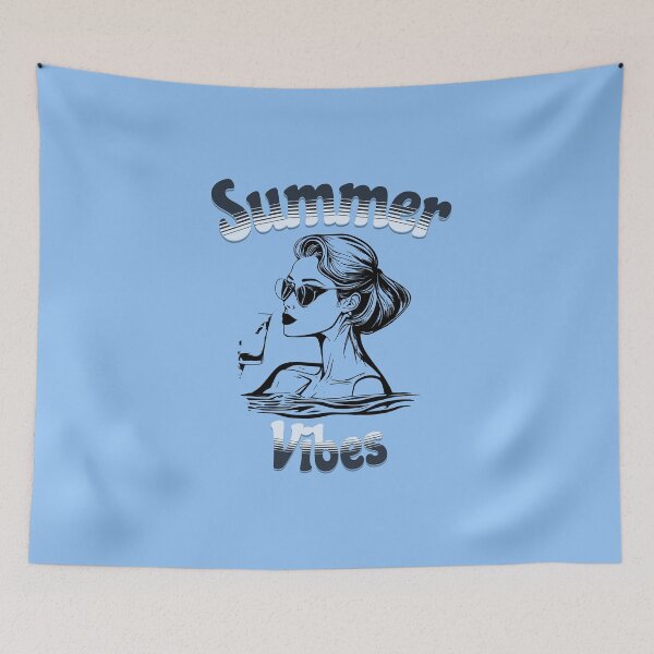 Item preview, Woman with cocktail in the swimming pool - Summer vibes designed and sold by Une Affaire de Filles.
