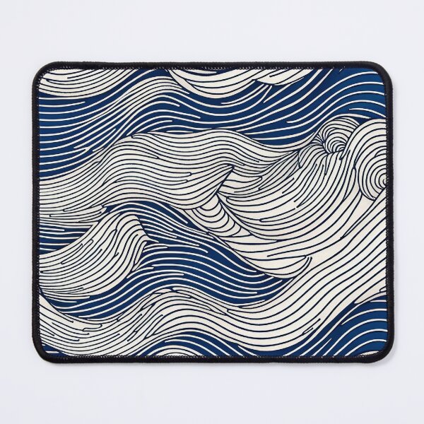 Item preview, Ocean waves drawing wavy lines blue and white designed and sold by Time4Space.