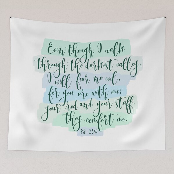 Item preview, Psalm 23 4 Fear No Evil - Teal designed and sold by amazingjoy.