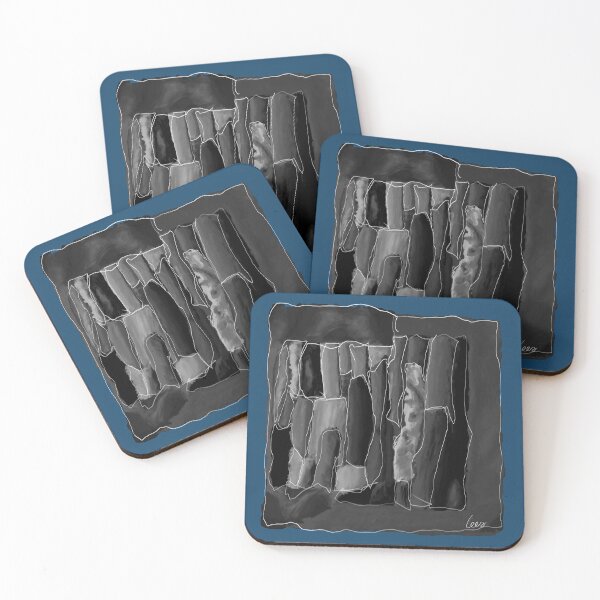 Item preview, Abstract black & white (blue background) designed and sold by MentaLee.