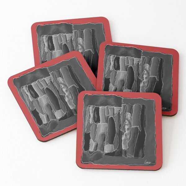 Item preview, Abstract black & white (red background) designed and sold by MentaLee.