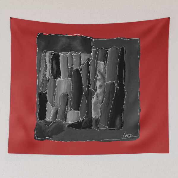 Item preview, Abstract black & white (red background) designed and sold by MentaLee.