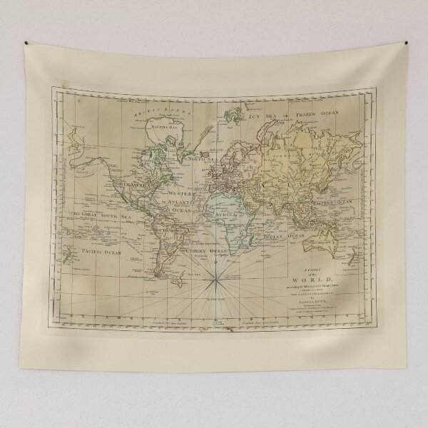 Item preview, Vintage Map of the World (1774) designed and sold by BravuraMedia.