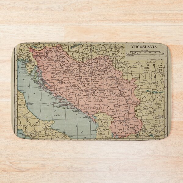 Item preview, Vintage Map of Yugoslavia (1924) designed and sold by BravuraMedia.
