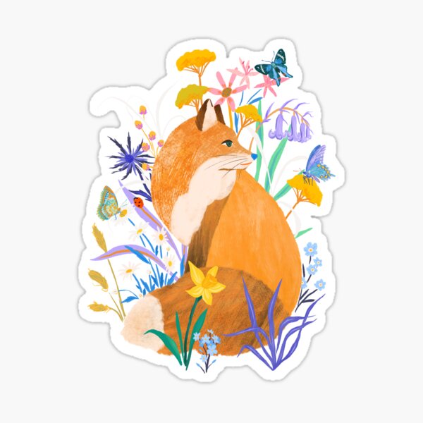 Item preview, Fox in Flower Garden designed and sold by SunLee Art.