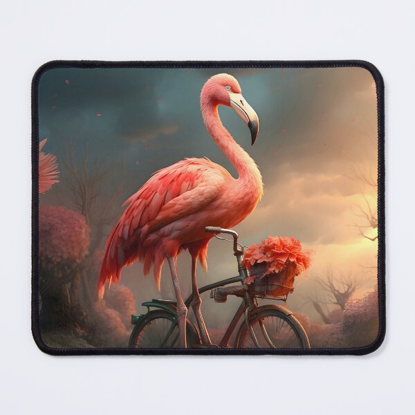 Item preview, Flamingo Riding a Bicycle designed and sold by ConfettiSkyArt.