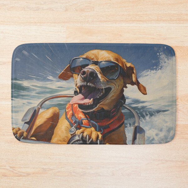 Item preview, Dog Driving a Jetski designed and sold by ConfettiSkyArt.