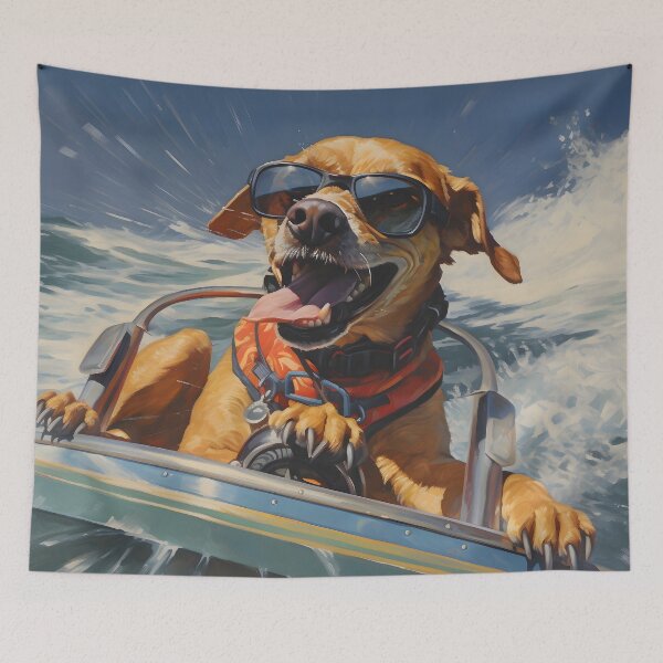 Item preview, Dog Driving a Jetski designed and sold by ConfettiSkyArt.