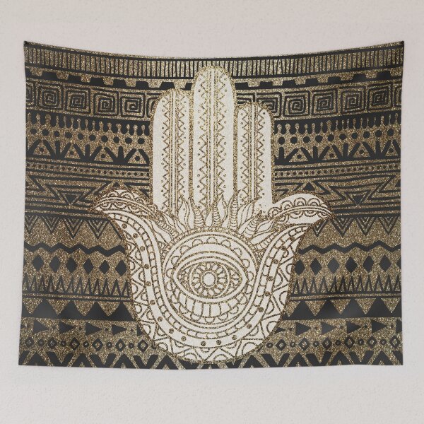 Item preview, Native Pattern Golden Hamsa Hand designed and sold by maryedenoa.