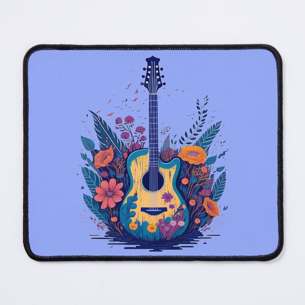 Item preview, Guitar and Flowers illustration 3 designed and sold by DigitalandPhoto.
