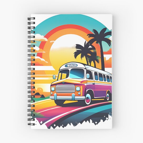 Item preview, Retro Bus In Sunrise designed and sold by ArtsyWishesShop.