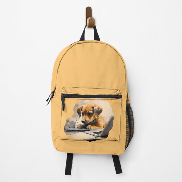 Item preview, dog on desk designed and sold by Banna Baber.