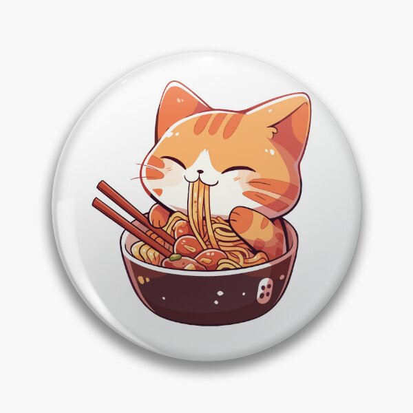 Item preview, Culinary Whiskers: The Ramen-Loving Orange Tabby Cat designed and sold by EmeraldeaArt.